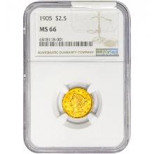 1905 $2.50 Gold Quarter Eagle NGC MS66