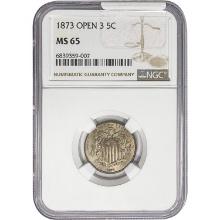 1873 Shield Nickel NGC MS65 Open 3