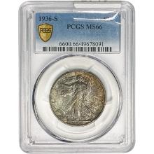 1936-S Walking Liberty Half Dollar PCGS MS66