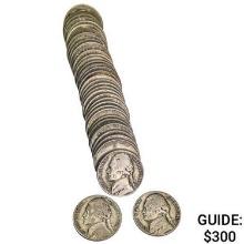 1942-1945 War Nickel Roll [40 Coins]  GEMBU