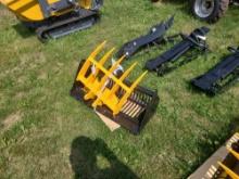 3PC Mini Excavator Attachment Set - Slotted Bucket, Ripper & Rake