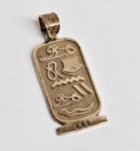 Vintage 14k Gold Egyptian Hieroglyph Pendant
