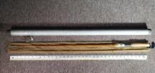 E C Powell Bamboo Bait Casting Fishing Rod with Bag and Tube