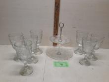 Princess House glasses and Serving Tray