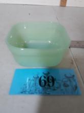 Vintage Jadeite Square Bowl