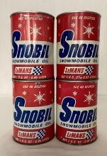 Six Union Carbide Snowmobile Oil Cans