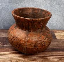 Native American Indian Marbled Clay Pot