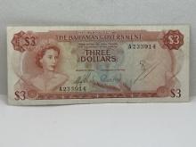 The Bahamas Government Three Dollar Bill