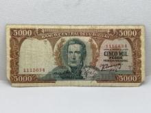 Banco Central Del Uruguay Cinco Mil Pesos Bill