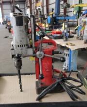 MAGNETIC BASE DRILL, MILWAUKEE MDL. 4262-1, Electro-Magnetic fixed position drill press base, w/ 9"