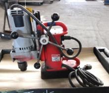 MAGNETIC BASE DRILL, MILWAUKEE MDL. 4262-1, Electro-Magnetic fixed position drill press base, w/ 9"