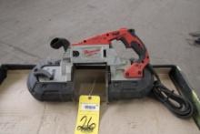 DEEP CUT AC/ DC BAND SAW, MILWAUKEE MDL. 6232-20, 11 amp, w/ extra blade