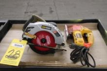 LOT CONSISTING OF: (1) Dewalt jig saw & (1) Shop Series hand saw, 7-1/4"