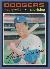 High Grade 1971 Topps #385 Maury Wills Los Angeles Dodgers