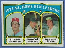 1972 Topps #90 Home Run Leaders Reggie Jackson Norm Cash