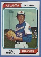 Sharp 1974 Topps #29 Phil Niekro Atlanta Braves