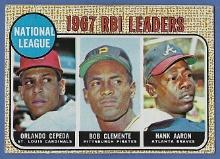 1968 Topps #3 RBI Leaders Roberto Clemente Hank Aaron Orlando Cepeda