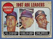 1968 Topps #4 RBI Leaders Carl Yastrzemski Harmon Killebrew Frank Robinson