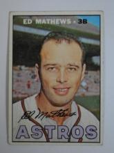 1967 TOPPS BASEBALL #166 EDDIE ED MATHEWS HOUSTON ASTROS