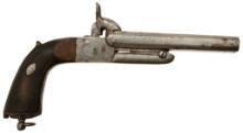 19th Century Spanish Pin Fire Double Barrel Pistol