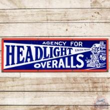 Agency for Headlight Overalls SS Porcelain Sign w/ Train Logo