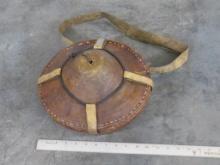 Ethiopian Leather Basket "agelbel" w/Strap, Appears very old AFRICAN ART-ARTIFACTS