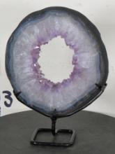Beautiful 5.2lb Amethyst Geode Portal Slice on Custom Made Stand from Brazil ROCKS&MINERALS