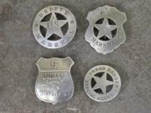 4 Repro Wild West Badges (ONE$)