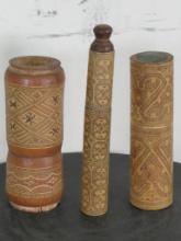 3 Indonesian Betel Lime Boxes Made of Bamboo (ONE$) INDONESIAN ART