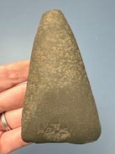 4 1/4" Flared Bit Celt, Polished Bit, Found in Pennsylvania, Ex: Walt Podpora Collection