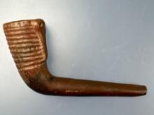 6 1/4" RARE Double Effigy Iroquoian Clay Pipe, Found in Jefferson Co., New York, Restoration