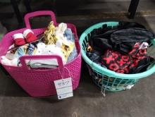 LOT OF BABY CLOTHES AND COSTUMES IN 2 BASKETS