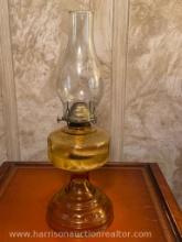 Vintage Eagle Amber Glass Kerosene Oil LAMP 1890-1900