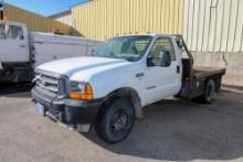 2001 FORD F-350 4X4 FLATBED TRUCK