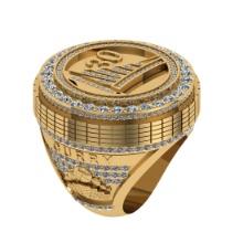 3.69 Ctw SI2/I1 Diamond 14K Yellow Gold Basketball theme Ring