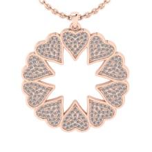 1.15 Ctw SI2/I1 Diamond 14K Rose Gold Pendant Necklace