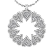 1.15 Ctw SI2/I1 Diamond 14K White Gold Pendant Necklace