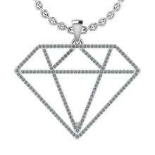 0.17 Ctw SI2/I1 Diamond 14K White Gold Necklace