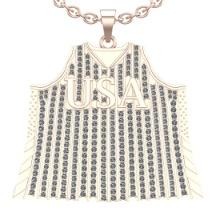 3.65 Ctw SI2/I1 Diamond 14K Rose Gold football theme Jersey pendant necklace