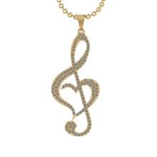 0.92 Ctw SI2/I1 Diamond Style Prong Set 14K Yellow Gold Pendant Necklace
