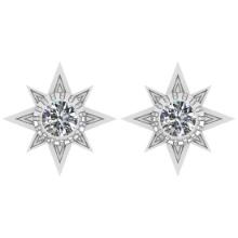 CERTIFIED 0.54 CTW ROUND H/VS2 DIAMOND (LAB GROWN Certified DIAMOND SOLITAIRE EARRINGS ) IN 14K YELL
