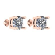 CERTIFIED 0.7 CTW ROUND I/SI2 DIAMOND (LAB GROWN Certified DIAMOND SOLITAIRE EARRINGS ) IN 14K YELLO
