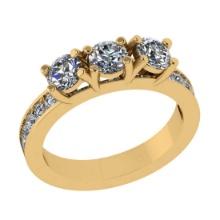 1.25 Ctw VS/SI1 Diamond14K Yellow Gold Engagement Ring (ALL DIAMOND ARE LAB GROWN)