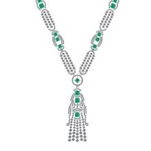 10.25 Ctw VS/SI1 Emerald and Diamond 14k White Gold Necklace ALL DIAMOND ARE LAB GROWN