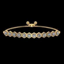1.23 Ctw VS/SI1 Diamond 14K Yellow Gold Slide Bracelet ALL DIAMOND ARE LAB GROWN