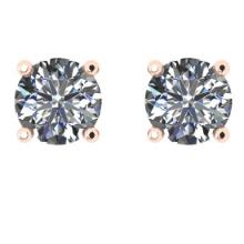 CERTIFIED 2.02 CTW ROUND E/VS1 DIAMOND (LAB GROWN Certified DIAMOND SOLITAIRE EARRINGS ) IN 14K YELL