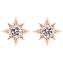 CERTIFIED 0.74 CTW ROUND F/SI2 DIAMOND (LAB GROWN Certified DIAMOND SOLITAIRE EARRINGS ) IN 14K YELL