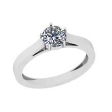 CERTIFIED 0.9 CTW F/VVS1 ROUND (LAB GROWN Certified DIAMOND SOLITAIRE RING ) IN 14K YELLOW GOLD