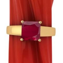 2.20 Ctw Ruby14K Yellow Gold Solitaire Ring (ALL DIAMOND ARE LAB GROWN)