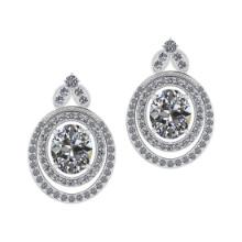 11.70 Ctw VS/SI1 Diamond Style 14K White Gold Earrings ALL DIAMOND ARE LAB GROWN